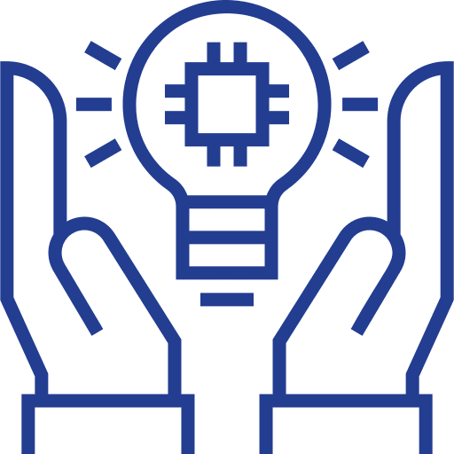 Idea light hand creative icon