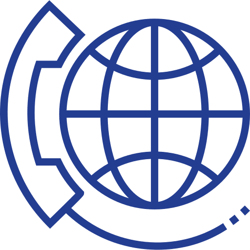 Global communication support global service icon