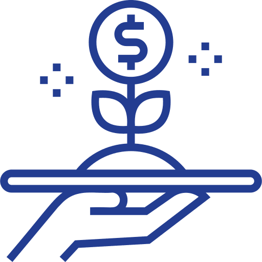 Investment coins growth investment icon