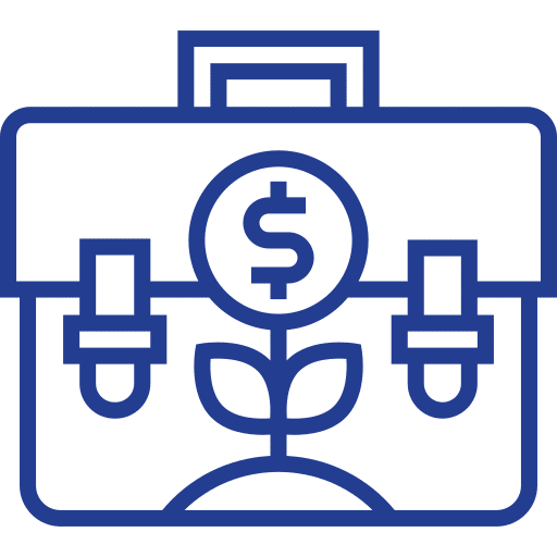 Investment money briefcase dollar icon