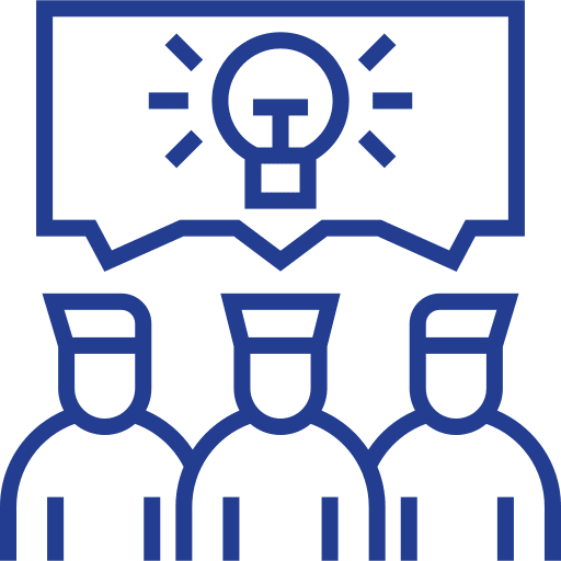 Teamwork think education light bulb icon