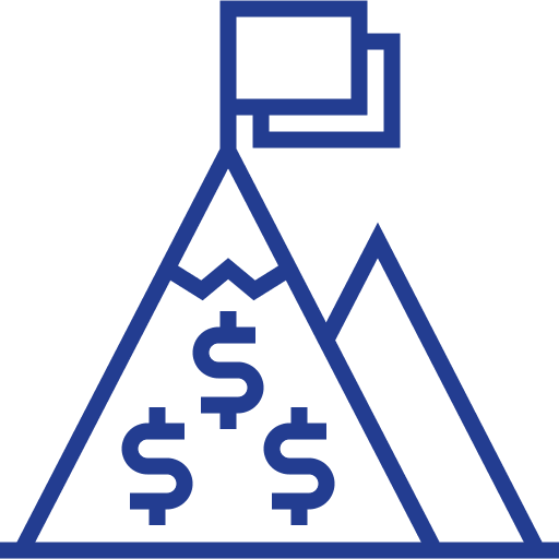 Goal business growth mission icon