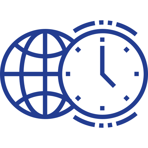 Time zones hours global clock icon