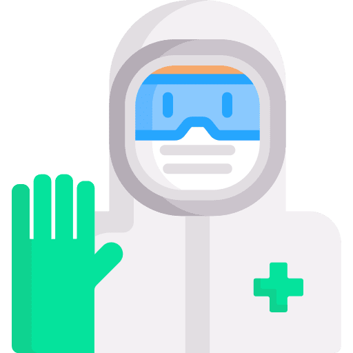 Safety suit suite healthcare and medical safety suit icon