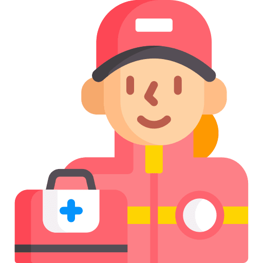 Paramedic staff woman professions and jobs icon