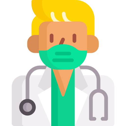 Doctor occupation face mask professions and jobs icon