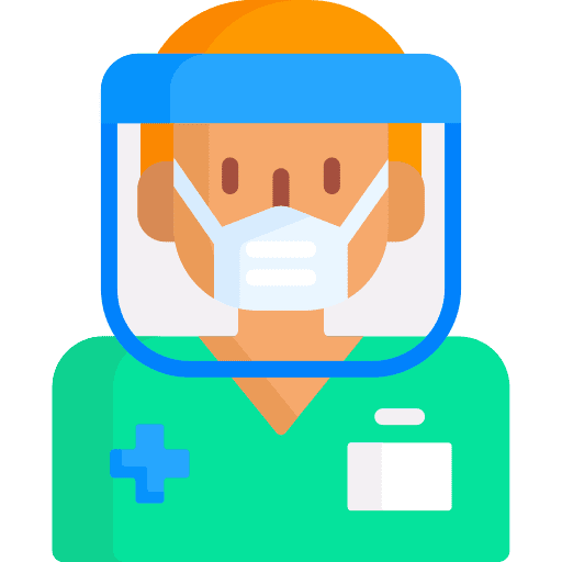 Nurse professions and jobs coronavirus face icon