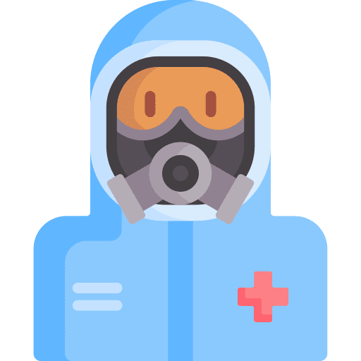 Safety suit mask covid 19 protection icon