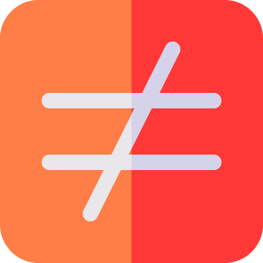 Not equal maths symbol different icon