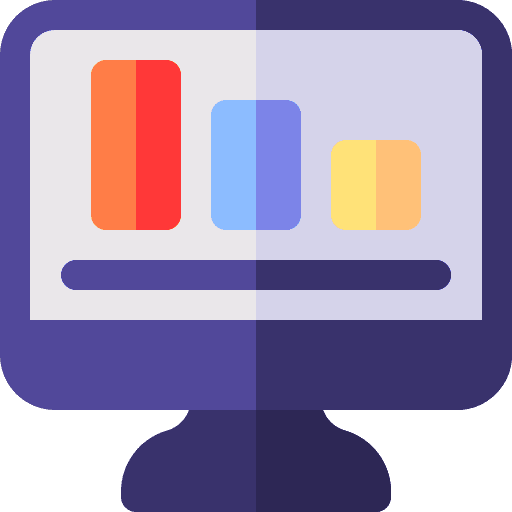 Monitor graphics monitoring technology icon