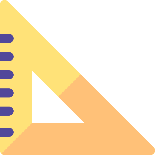 Set square drawing measuring geometry icon