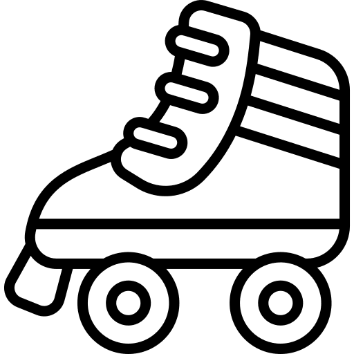 Rollers sports and competition hobbies and free time skating icon