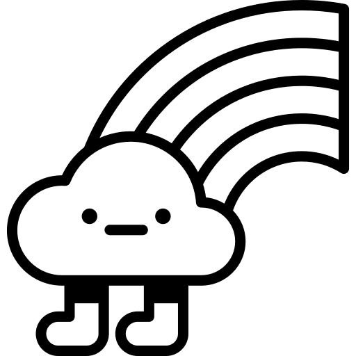 Rainbow nature colors cloud icon