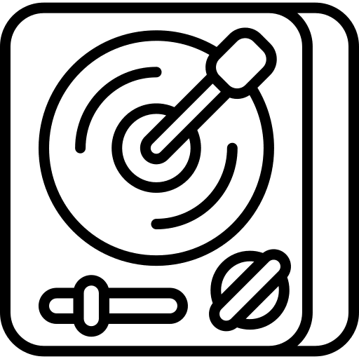 Turntable vynil dj mixer music player icon