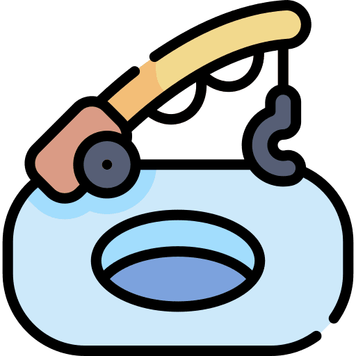 Ice fishing hobbies and free time ice drill icon