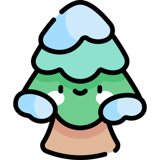 Pine tree christmas park snowflake icon