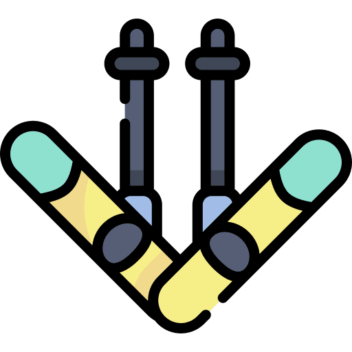 Ski winter sport equipment ski icon