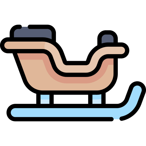 Sleigh transport transportation winter icon