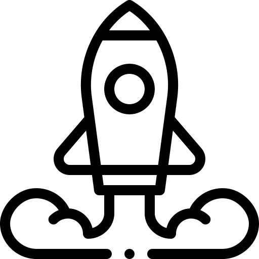 Rocket boost transport space ship launch icon