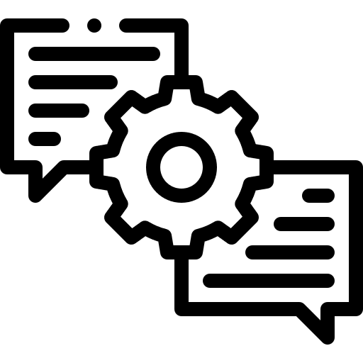 Conversation gear communications chat icon