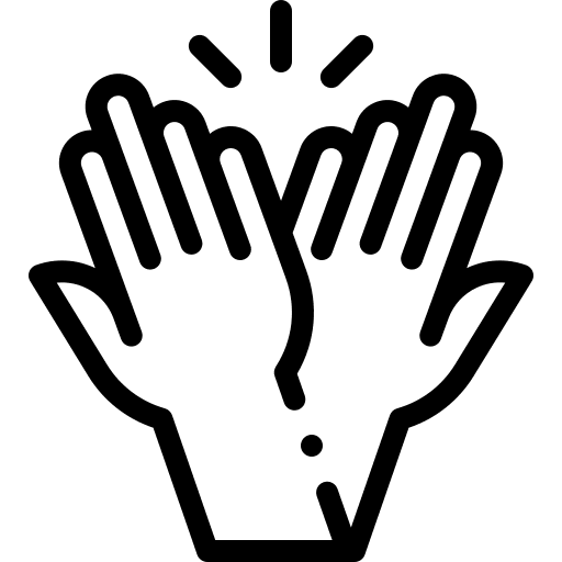 High five hands and gestures trust friend icon