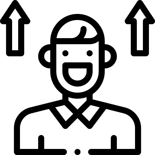 Improvement evolve arrow up man icon