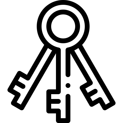 Key passkey door key tools and utensils icon