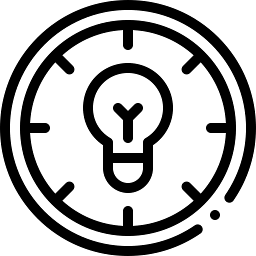 Clock light bulb time management innovation icon