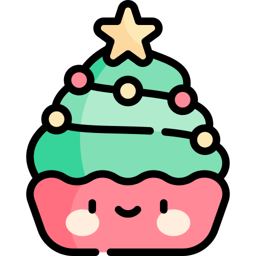 Cupcake christmas tree food and restaurant sweet food icon