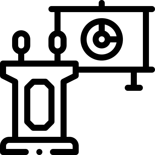 Tribune conference lecture graphic icon