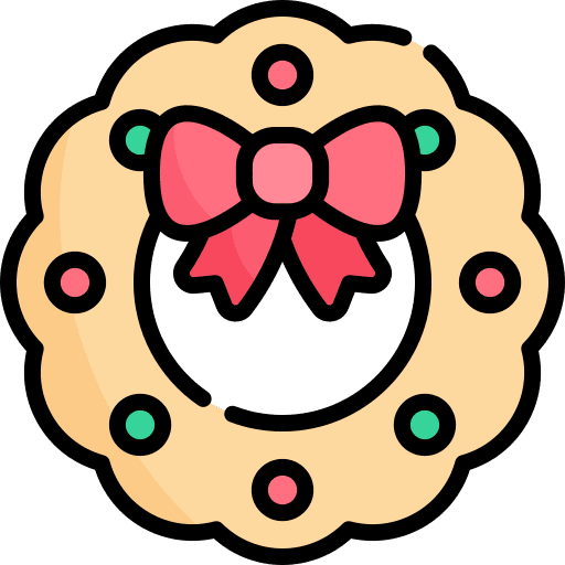 Wreath celebration bow christmas garland icon