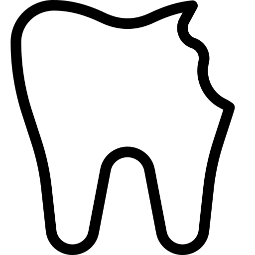 Chipped mouth medical dental icon