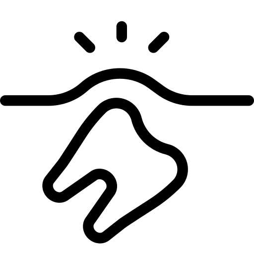 Submerge molar tooth removal icon