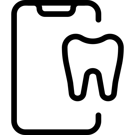 Smartphone mouth dental care tooth icon