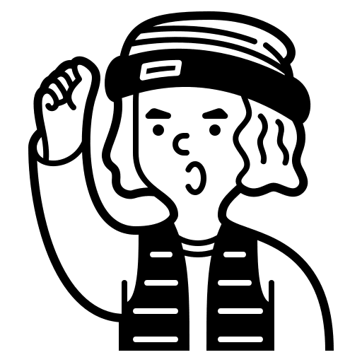 Boy protest wool hat shout icon