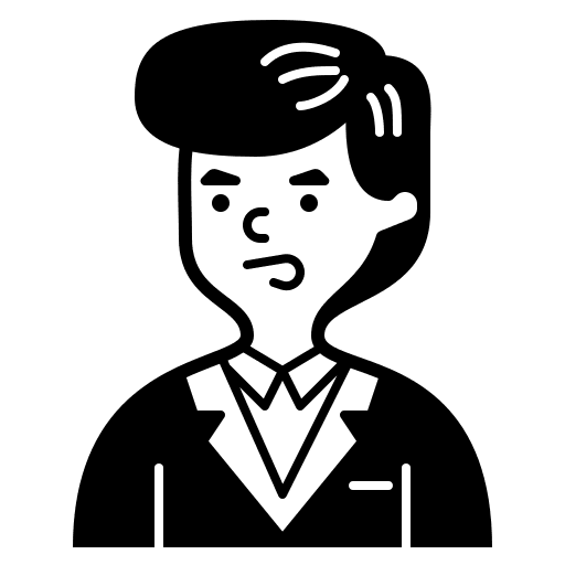 Businessman male suit black hair icon