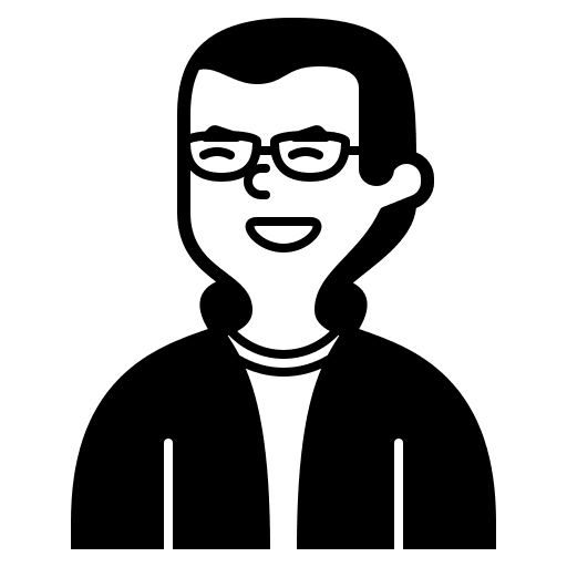 Man user eyeglasses brown hair icon