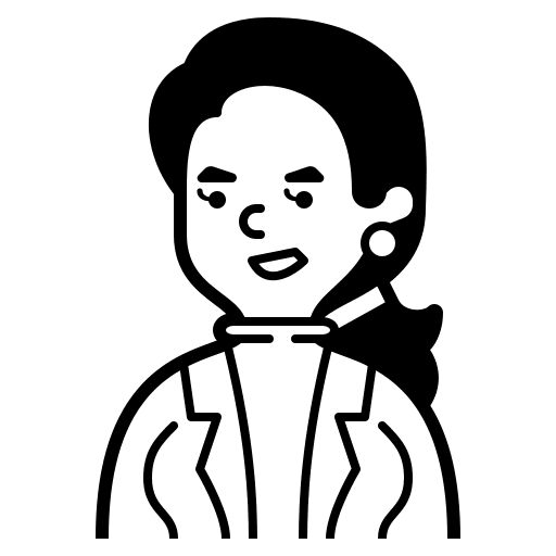 Woman people worker long hair icon