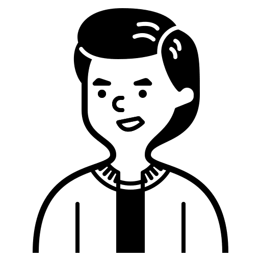 Man avatar people black hair icon