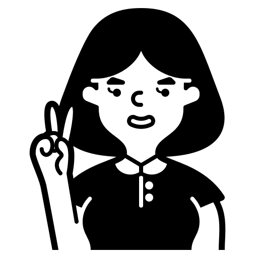 Woman avatar short hair victory icon