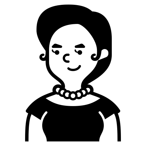 Woman user caucasian elegant icon