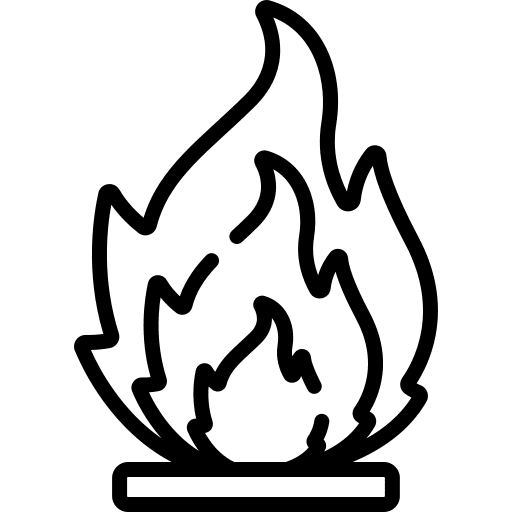 Inflammable burn shapes and symbols fire icon