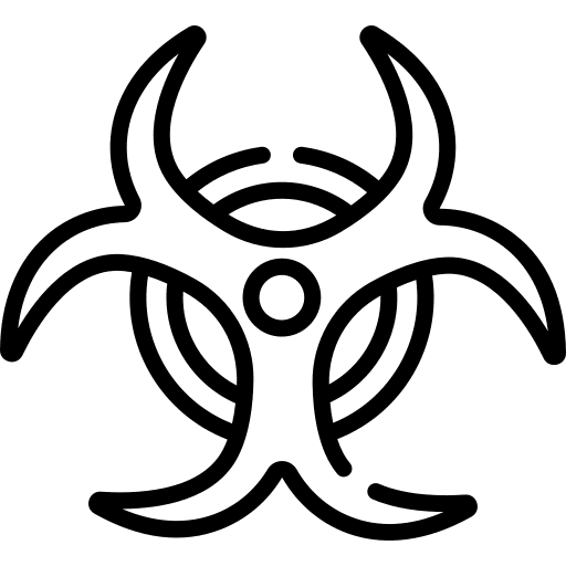 Biohazard shapes and symbols danger toxic icon