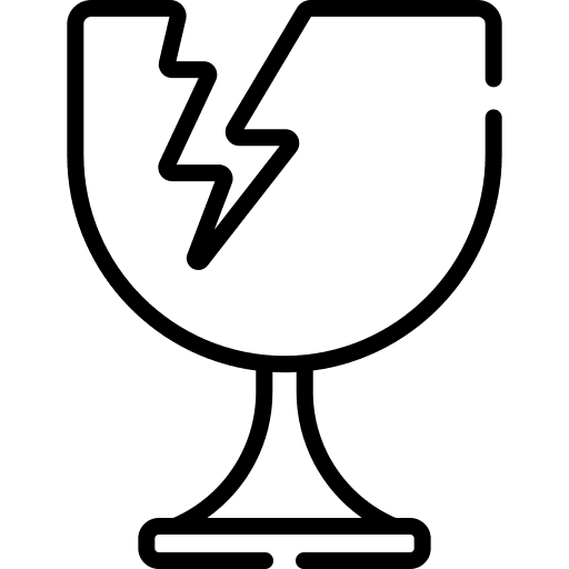 Fragile fragile shapes and symbols cup icon