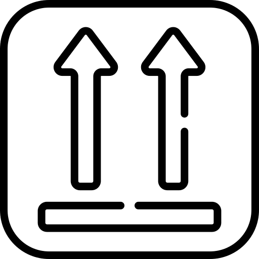 This side up parcel export send icon