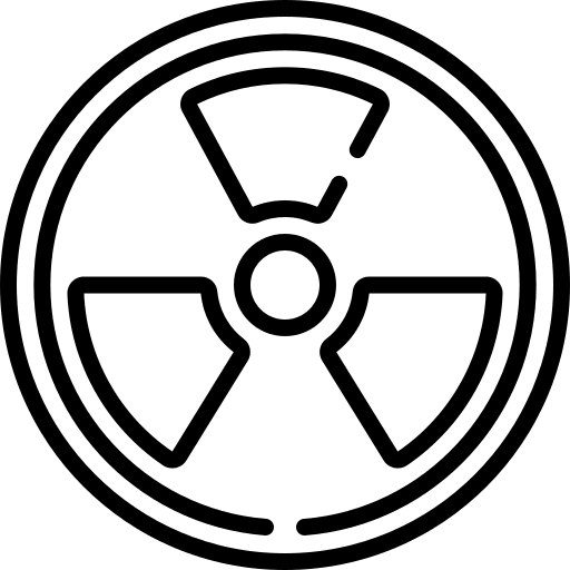 Toxic chemical radiation shapes and symbols icon