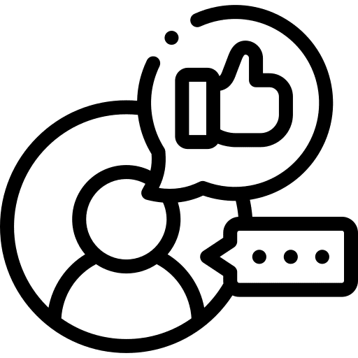 Social media user comment good icon