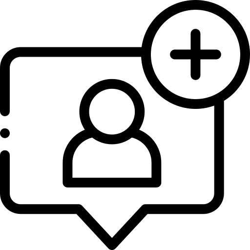 Add user speech bubble profile social icon