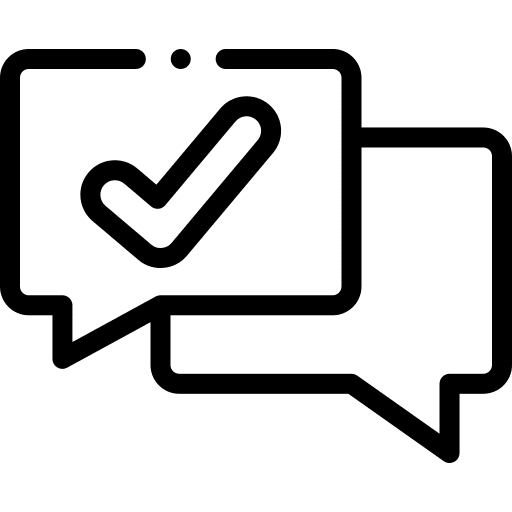 Checkmark speech bubble message checkmark icon