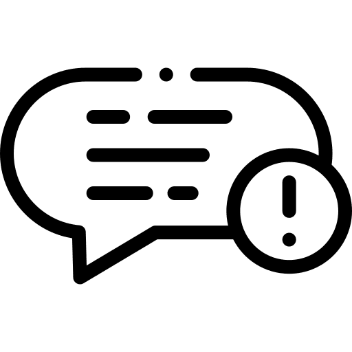 Failed sent speech bubble message icon